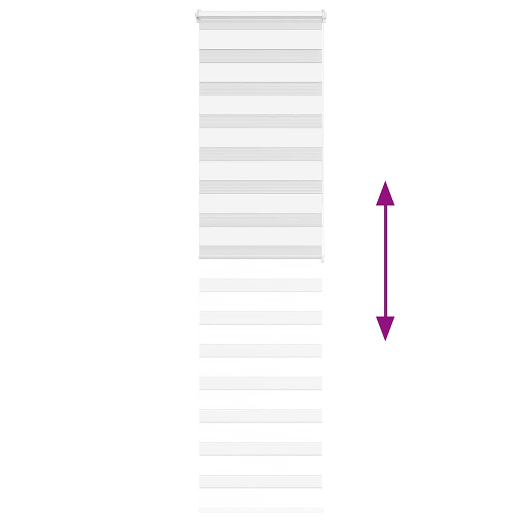 vidaXL Jaluzea tip zebra alb lățime țesătură 60,9 cm poliester