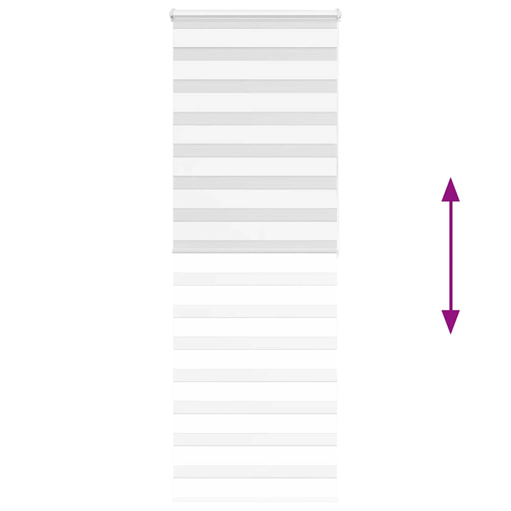 vidaXL Jaluzea tip zebra alb lățime țesătură 65,9 cm poliester