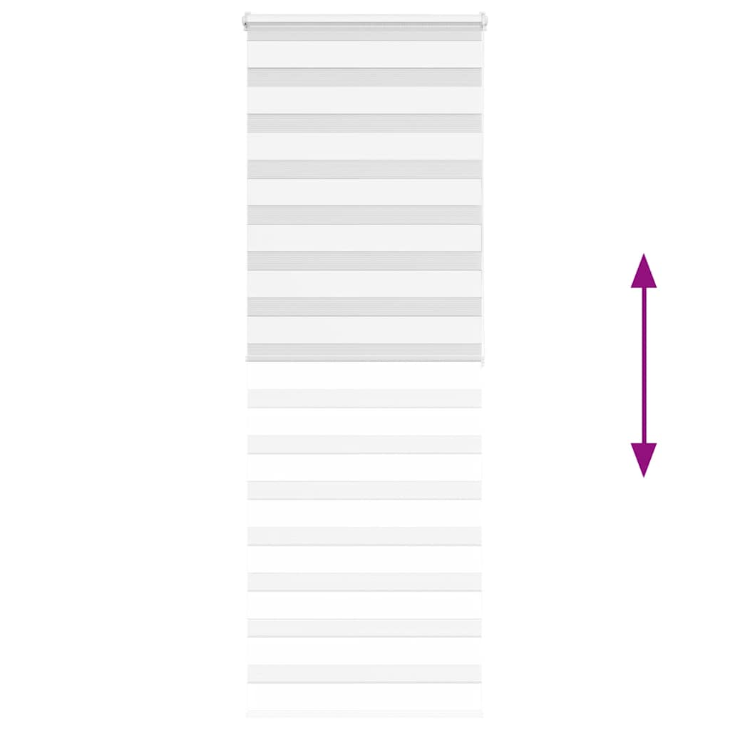 vidaXL Jaluzea tip zebra alb lățime țesătură 70,9 cm poliester