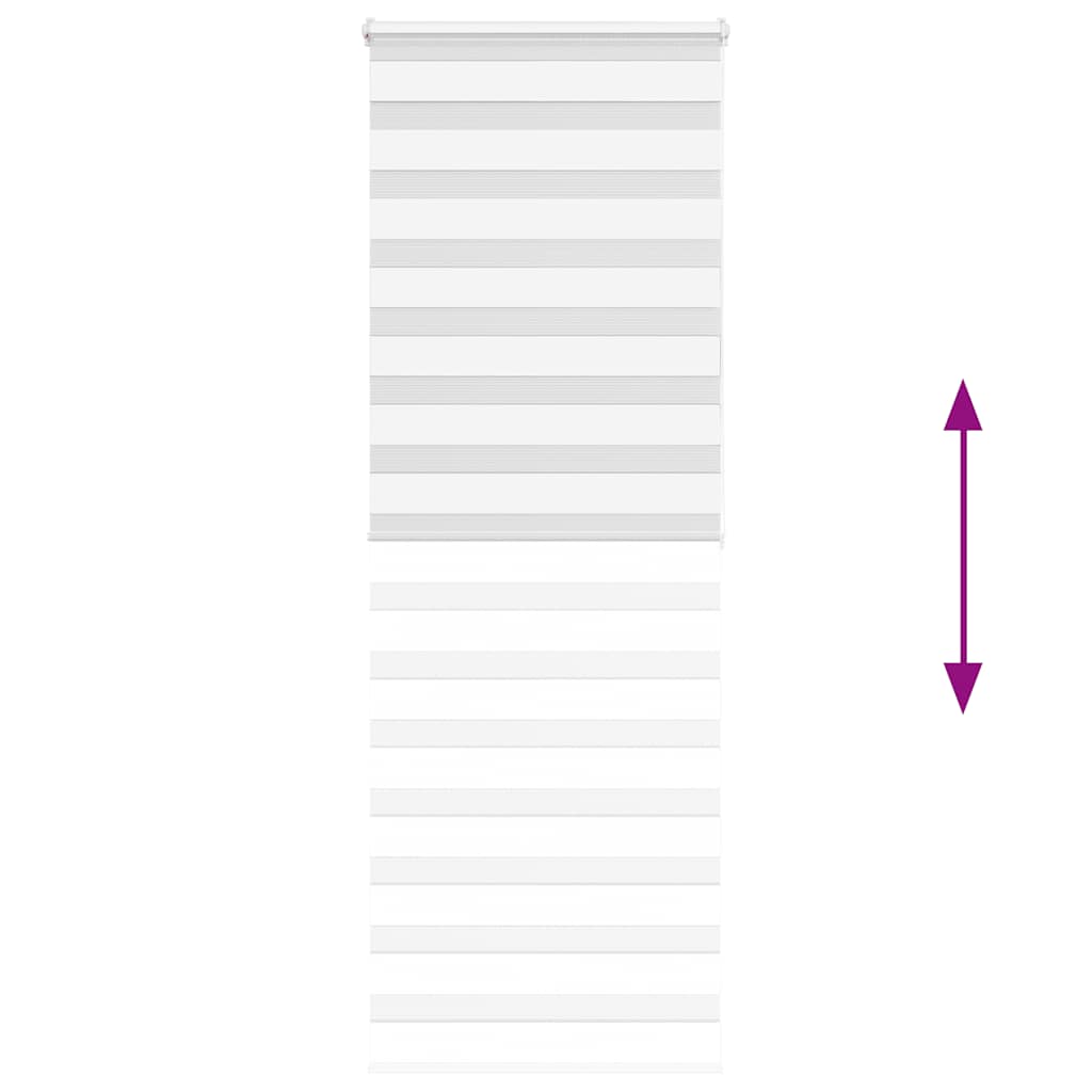 vidaXL Jaluzea tip zebra alb lățime țesătură 75,9 cm poliester
