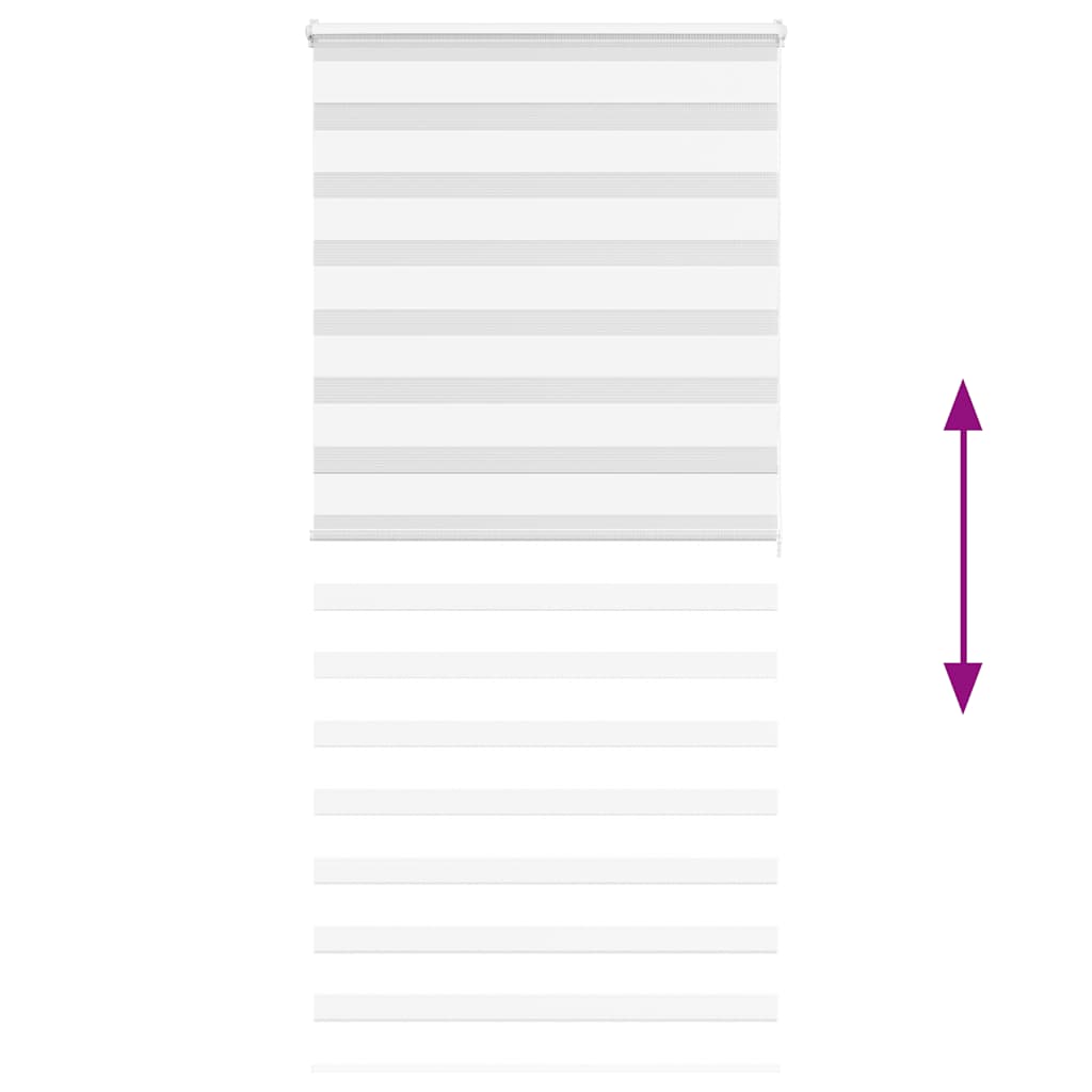 vidaXL Jaluzea tip zebra alb lățime țesătură 90,9 cm poliester