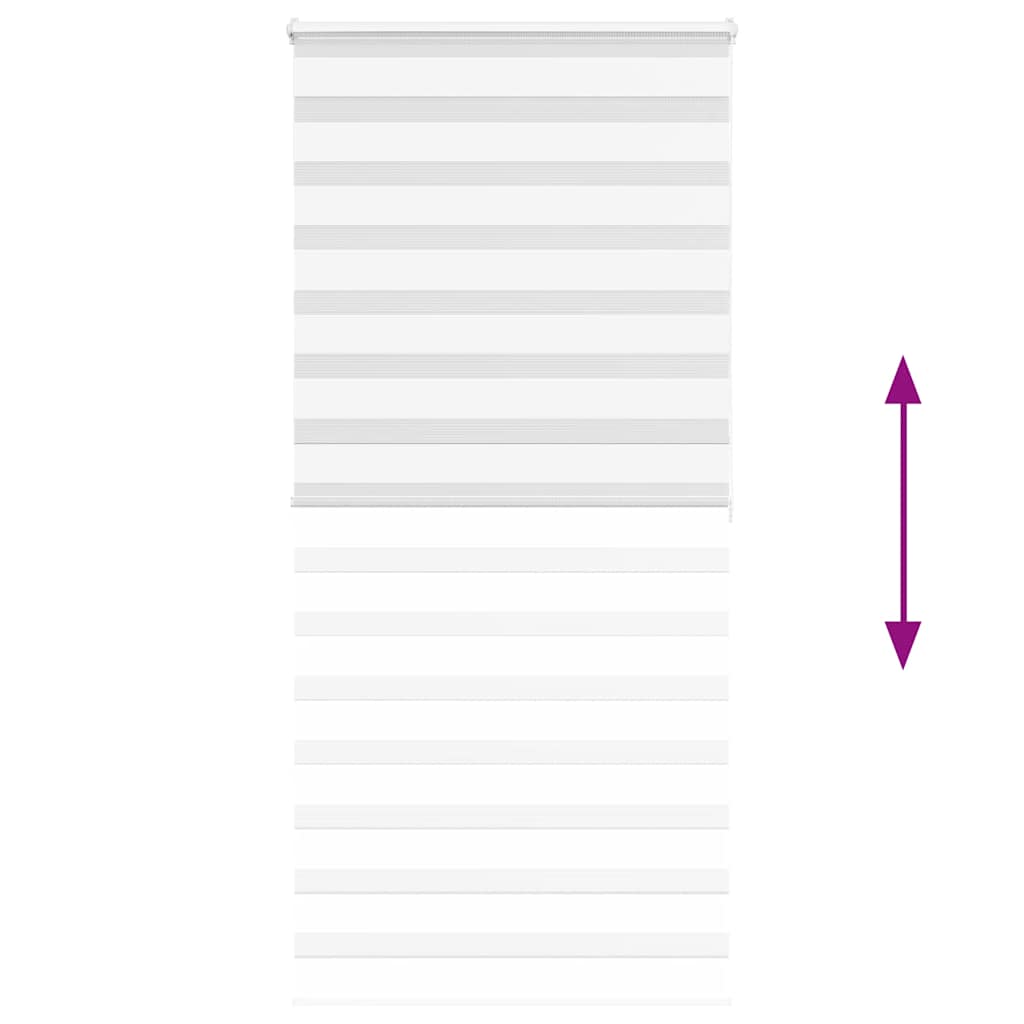 vidaXL Jaluzea tip zebra alb lățime țesătură 95,9 cm poliester