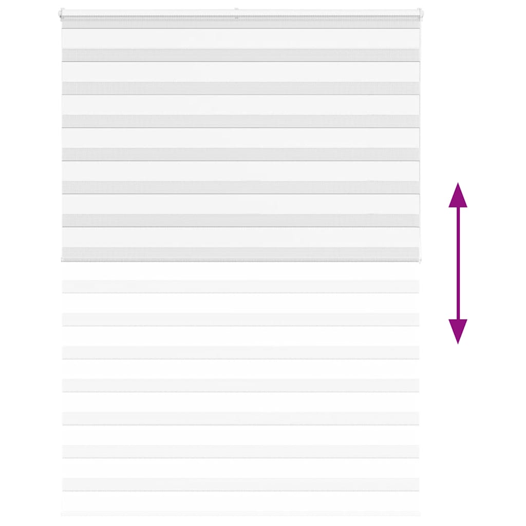 vidaXL Jaluzea tip zebra alb lățime țesătură 160,9 cm poliester