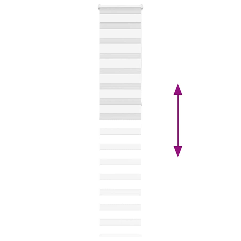 vidaXL Jaluzea tip zebra alb lățime țesătură 40,9 cm poliester