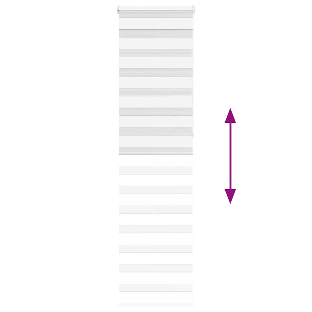 vidaXL Jaluzea tip zebra alb lățime țesătură 60,9 cm poliester