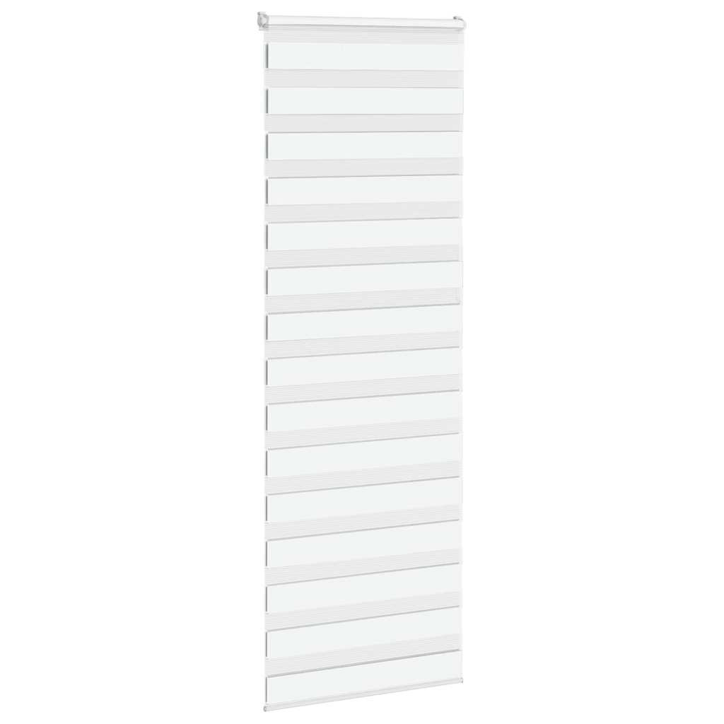vidaXL Jaluzea tip zebra alb lățime țesătură 65,9 cm poliester