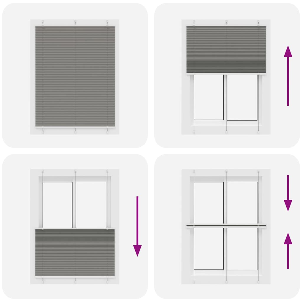 vidaXL Jaluzea plisată Antracit 110x100 cm Lățime țesătură 109,4 cm vidaXL Jaluzea plisată Antracit 110x100 cm Lățime țesătură 109,4 cm