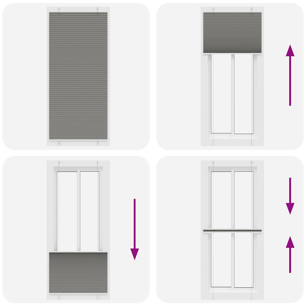 vidaXL Jaluză plisată Antracit 90x200 cm Lățime țesătură 89,4 cm vidaXL Jaluză plisată Antracit 90x200 cm Lățime țesătură 89,4 cm
