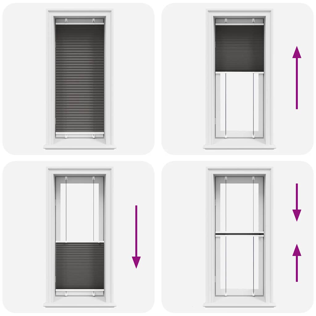 vidaXL Jaluzea plisată negru 55x100 cm Lățime țesătură 54,4cm poliester