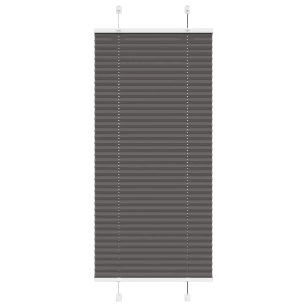 vidaXL Jaluzea plisată negru 55x100 cm Lățime țesătură 54,4cm poliester