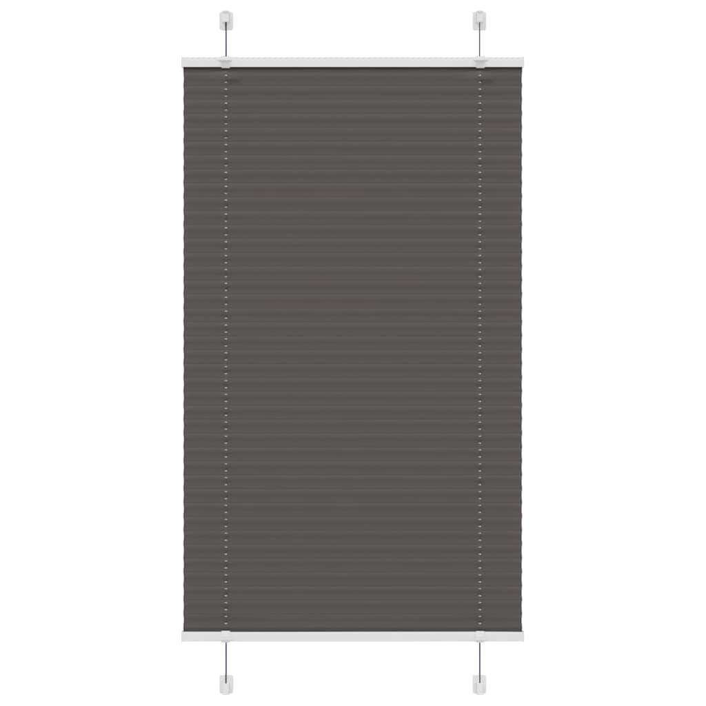 vidaXL Jaluzea plisată negru 75x100cm Lățime țesătură 74,4 cm poliester