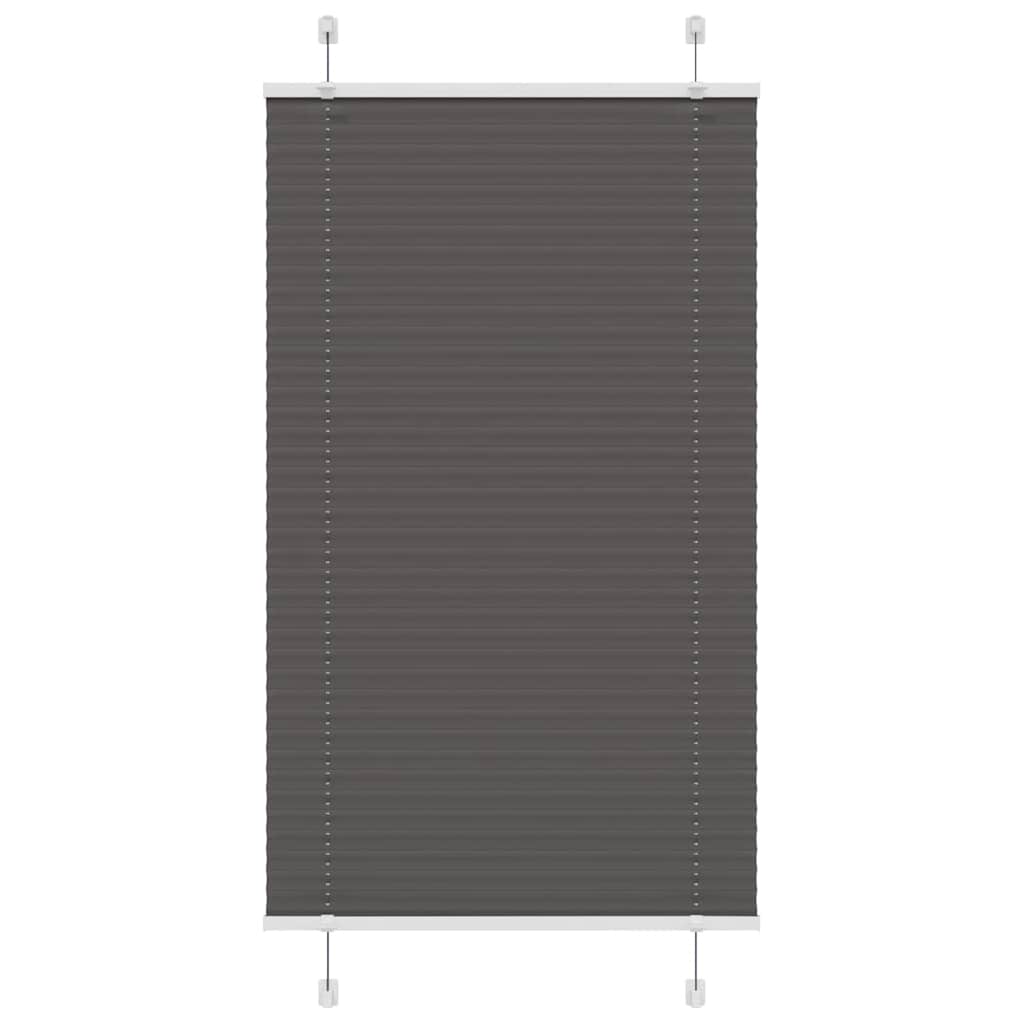 vidaXL Jaluzea plisată negru 80x100cm Lățime țesătură 79,4 cm poliester