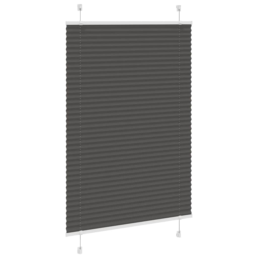 vidaXL Jaluză plisată negru 95x100 cm Lățime țesătură 94,4cm poliester