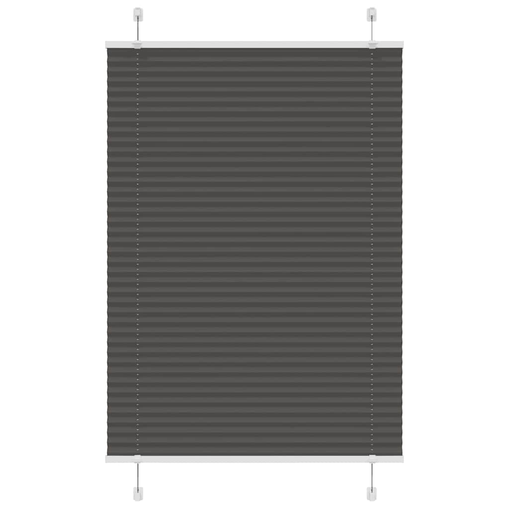 vidaXL Jaluză plisată negru 95x100 cm Lățime țesătură 94,4cm poliester