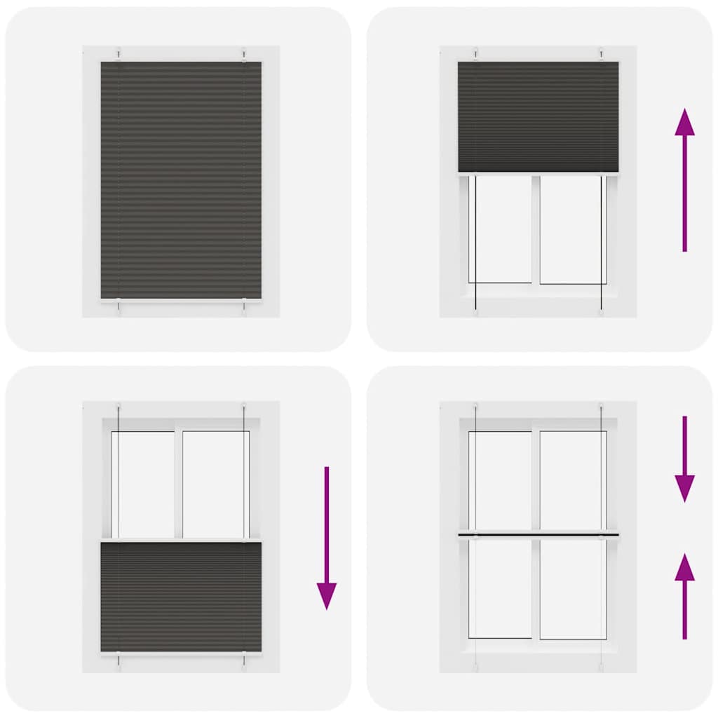 vidaXL Jaluzea plisată negru 100x100cm Lățime țesătură 99,4cm poliester