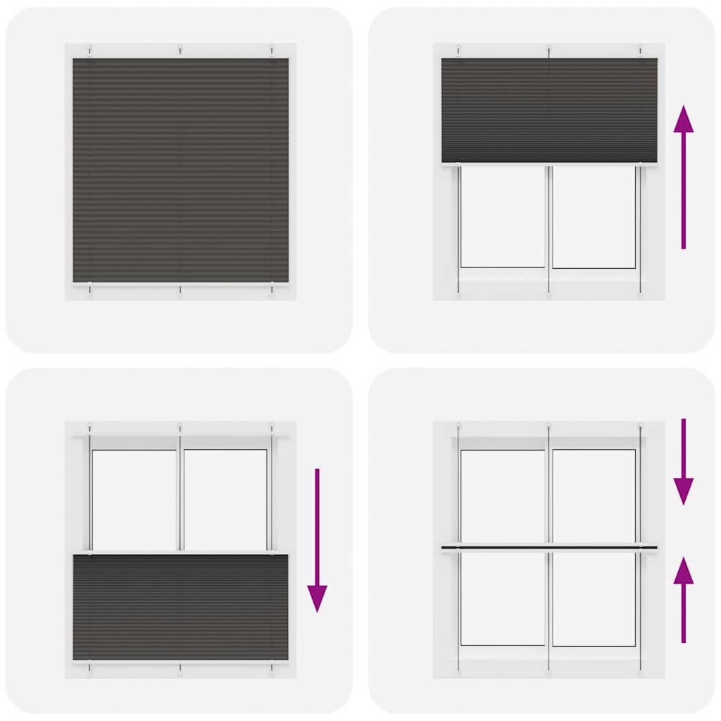 vidaXL Jaluzea plisată negru 115x100 cm Lățime țesătură 114,4 cm
