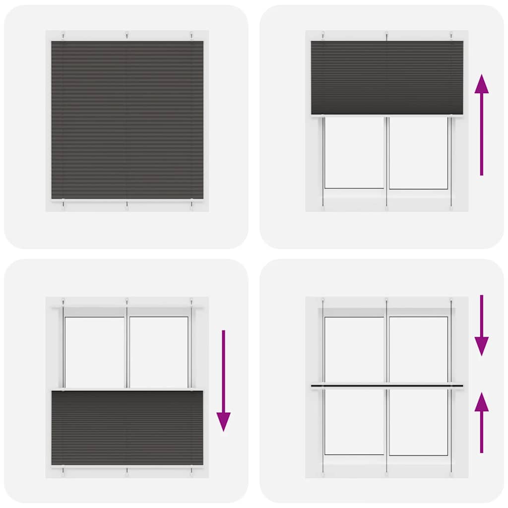 vidaXL Jaluzea plisată negru 120x150 cm Lățime țesătură 119,4 cm
