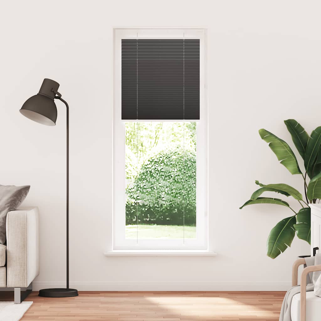 vidaXL Jaluză plisată negru 80x200 cm Lățime țesătură 79,4cm poliester