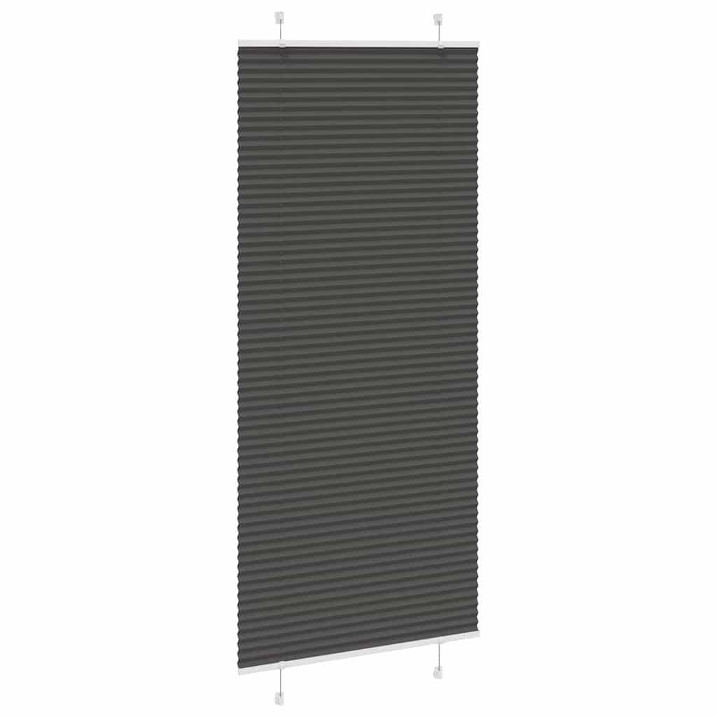 vidaXL Jaluzea plisată negru 85x200 cm Lățime țesătură 84,4cm poliester