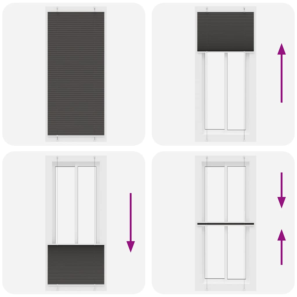 vidaXL Jaluzea plisată negru 85x200 cm Lățime țesătură 84,4cm poliester