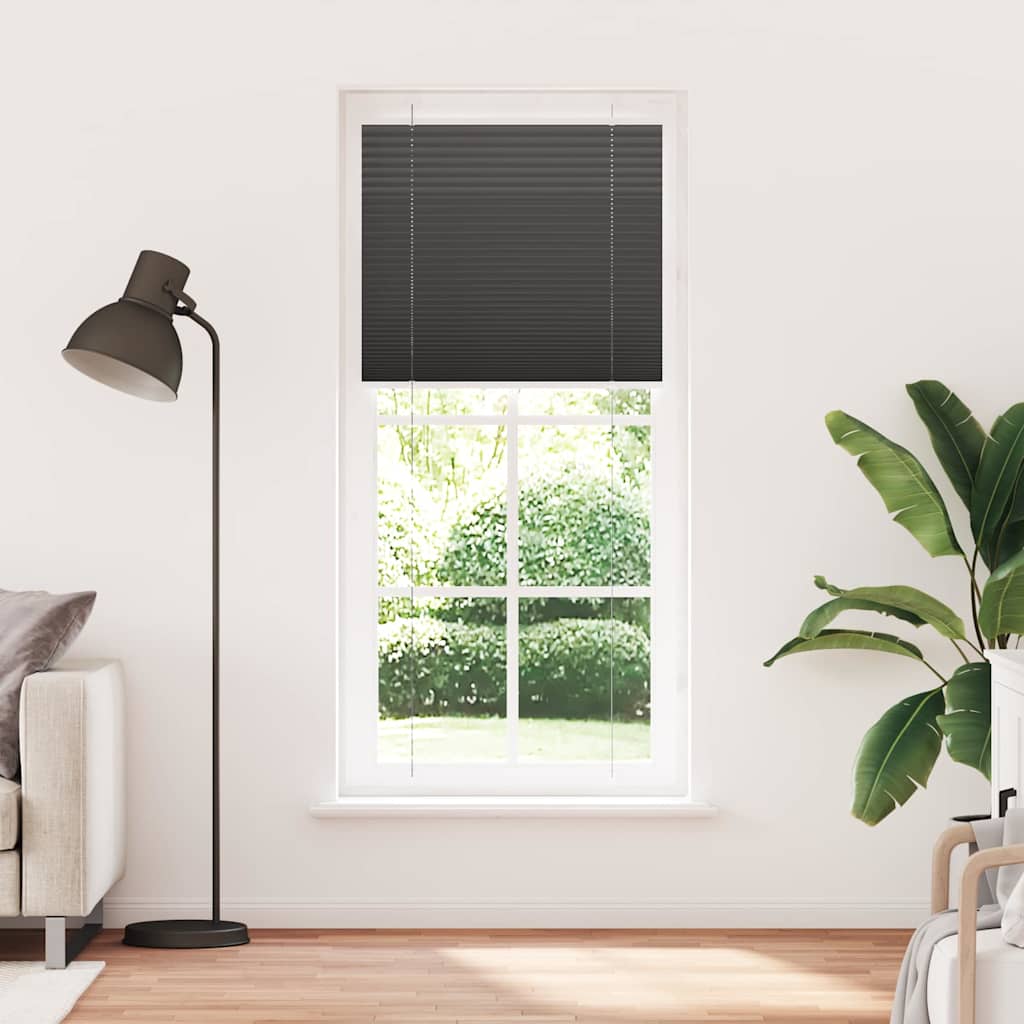 vidaXL Jaluzea plisată negru 95x200 cm Lățime țesătură 94,4cm poliester