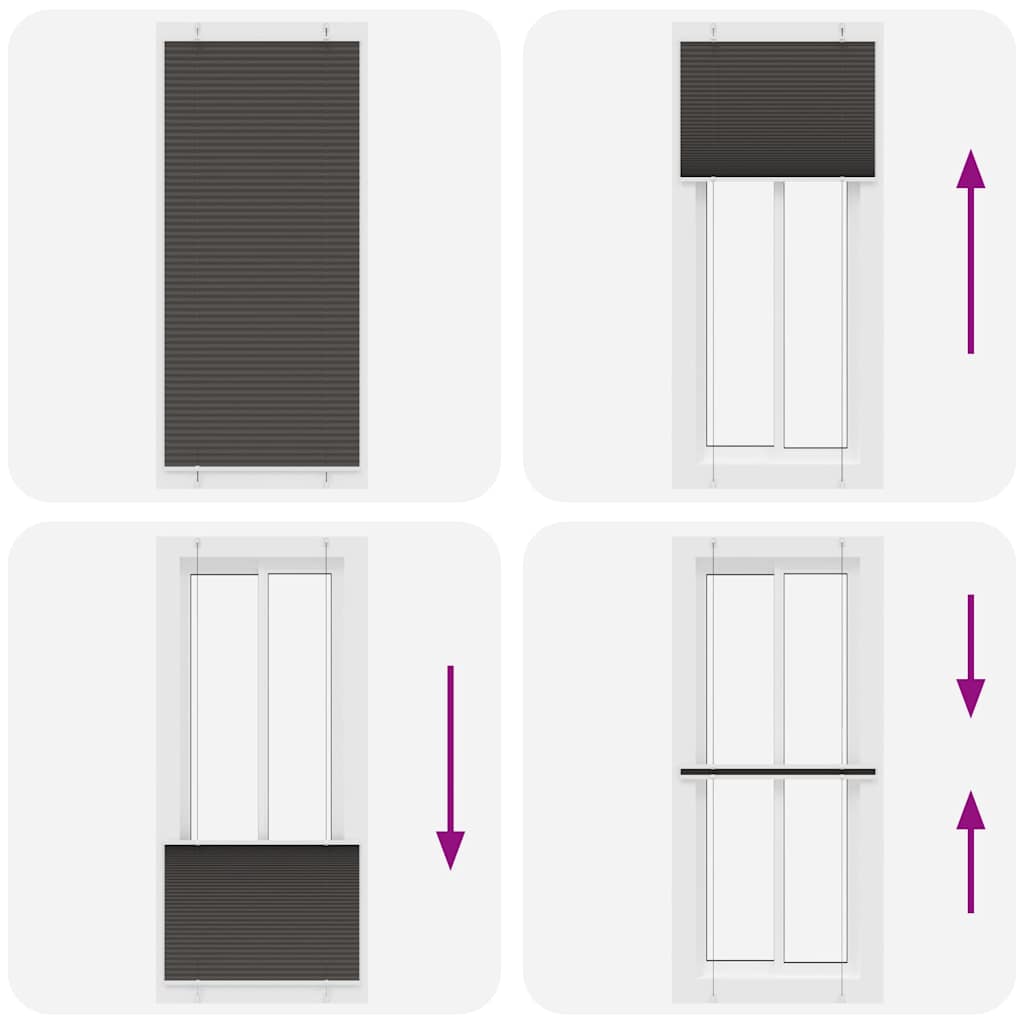 vidaXL Jaluzea plisată negru 95x200 cm Lățime țesătură 94,4cm poliester