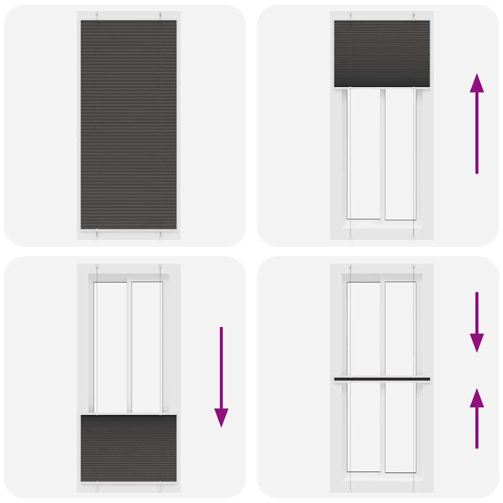 vidaXL Jaluzea plisată negru 100x200cm Lățime țesătură 99,4cm poliester