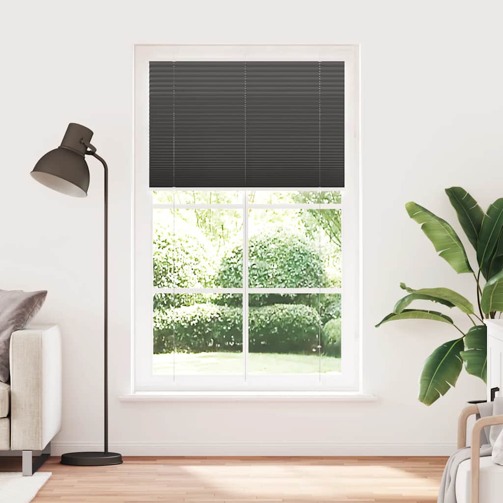 vidaXL Jaluzea plisată negru 115x200 cm Lățime țesătură 114,4 cm