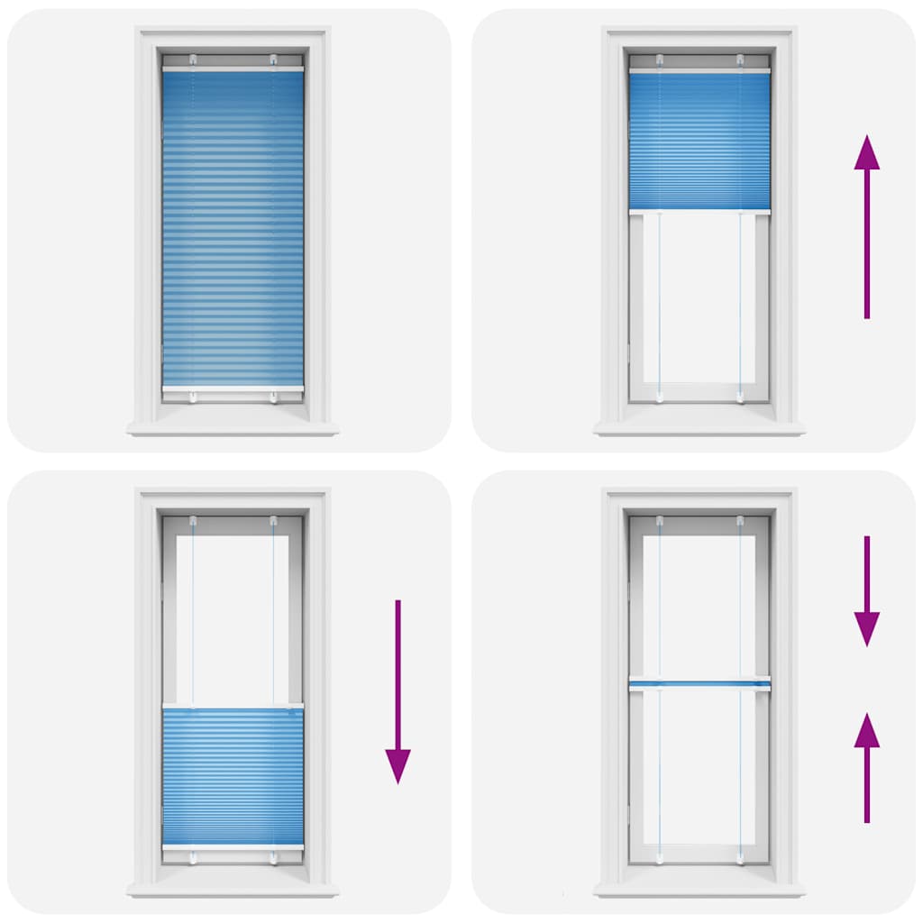 vidaXL Jaluzea plisată Albastru 65x150 cm Lățime țesătură 64,4 cm vidaXL Jaluzea plisată Albastru 65x150 cm Lățime țesătură 64,4 cm