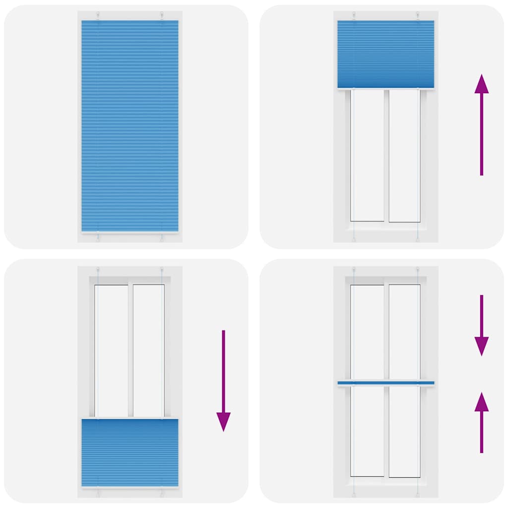 vidaXL Jaluzea plisată Albastru 100x200 cm Lățime țesătură 99,4 cm vidaXL Jaluzea plisată Albastru 100x200 cm Lățime țesătură 99,4 cm