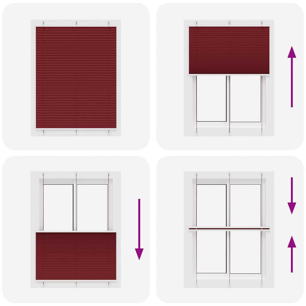 vidaXL Jaluzea plisată Bordeaux Roșu 110x100 cm Lățime țesătură
