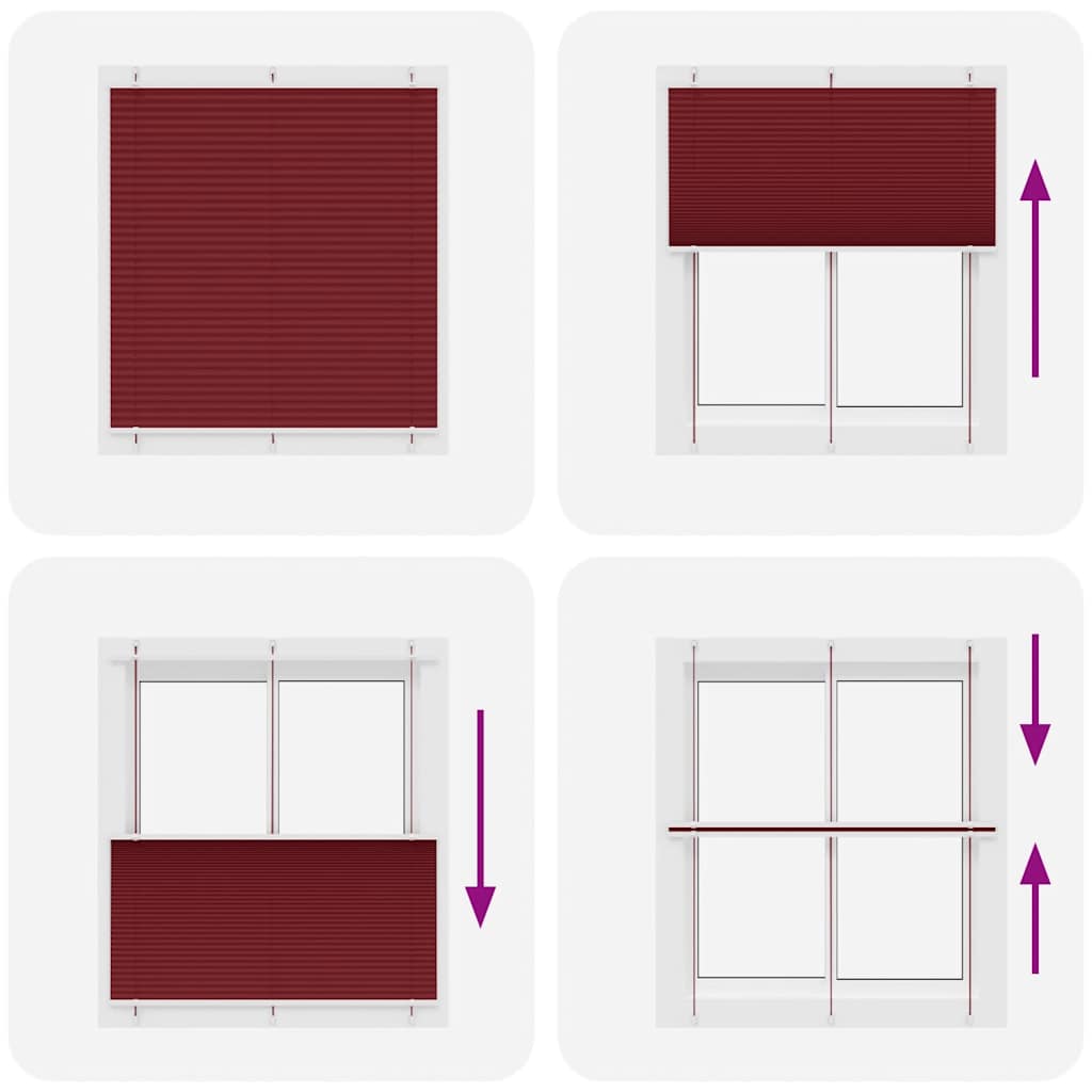 vidaXL Jaluzea plisată Bordeaux Roșu 115x100 cm Lățime țesătură