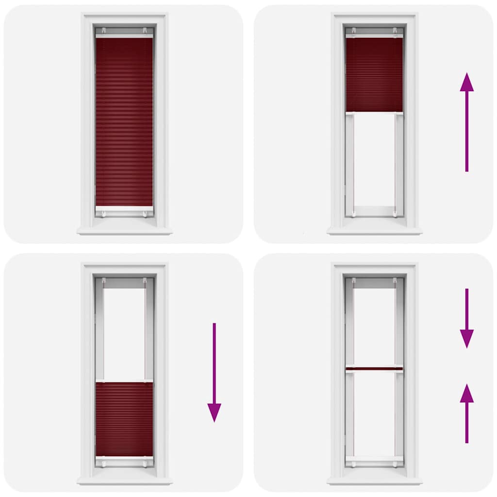 vidaXL Jaluză plisată Bordeaux Roșu 50x150 cm Lățime țesătură