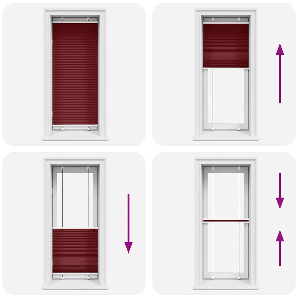 vidaXL Jaluzea plisată Bordeaux Roșu 65x150 cm Lățime material 64,4 cm vidaXL Jaluzea plisată Bordeaux Roșu 65x150 cm Lățime material 64,4 cm