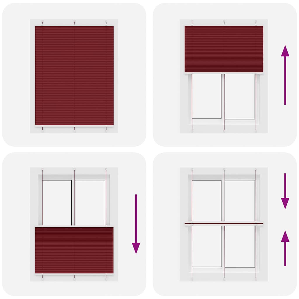 vidaXL Jaluzea plisată Bordeaux Roșu 80x150 cm Lățime țesătură 79,4 cm