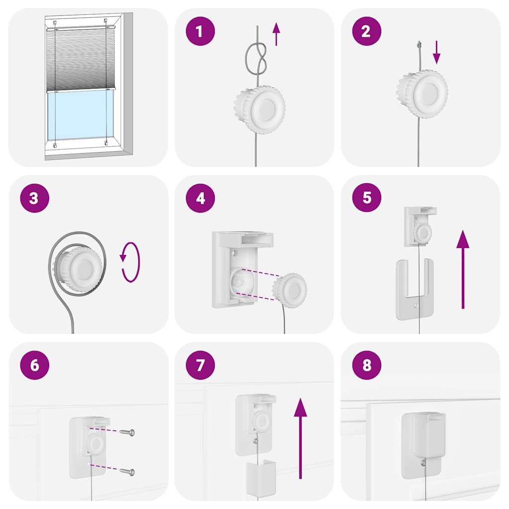 vidaXL Jaluză plisată Bordeaux Roșu 55x200 cm Lățime țesătură 54,4 cm