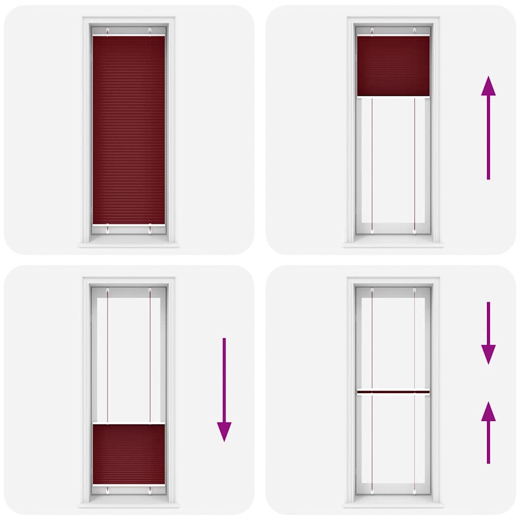 vidaXL Jaluzea plisată Bordeaux Roșu 70x200 cm Lățime țesătură 69,4 cm vidaXL Jaluzea plisată Bordeaux Roșu 70x200 cm Lățime țesătură 69,4 cm