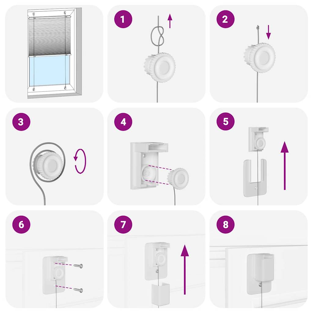 vidaXL Jaluză plisată Bordeaux Roșu 80x200 cm Lățime țesătură 79,4 cm