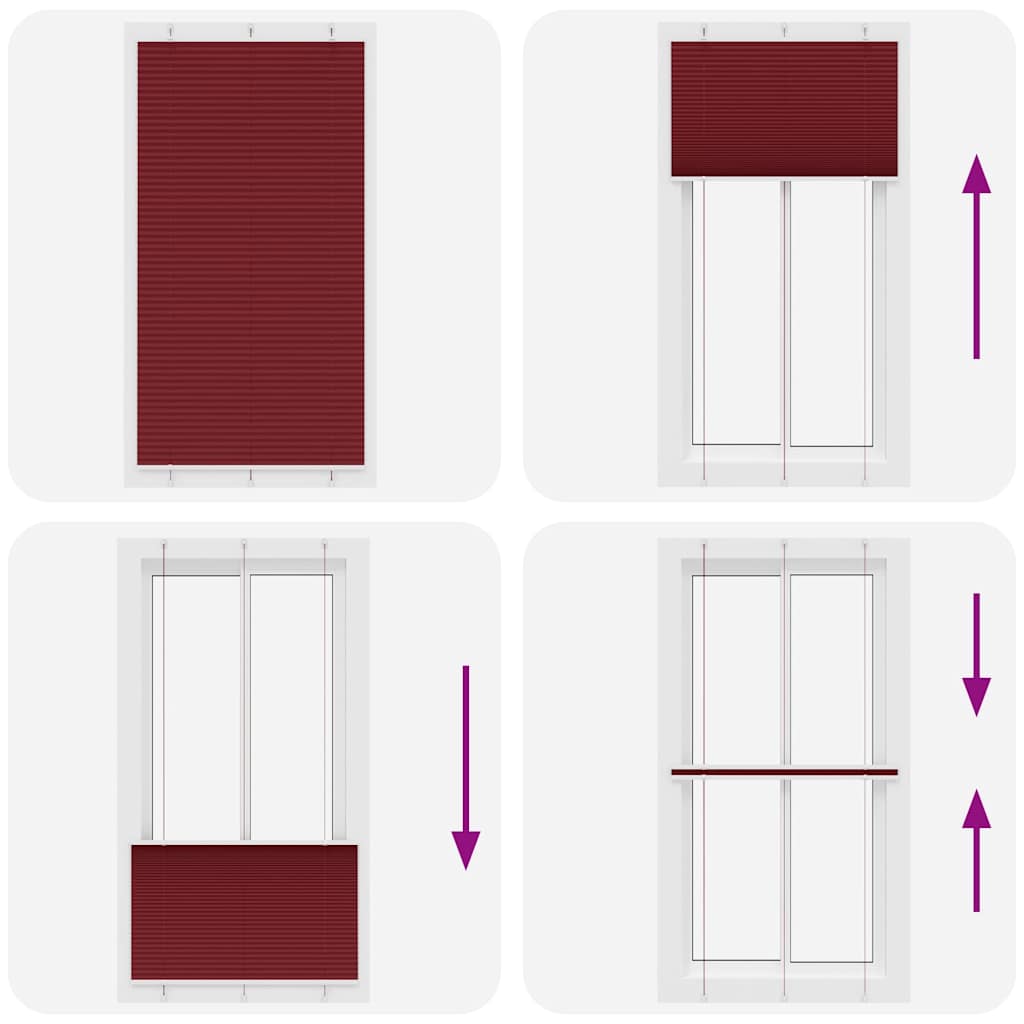 vidaXL Jaluzea plisată Bordeaux Roșu 105x200 cm Lățime țesătură 104,4cm