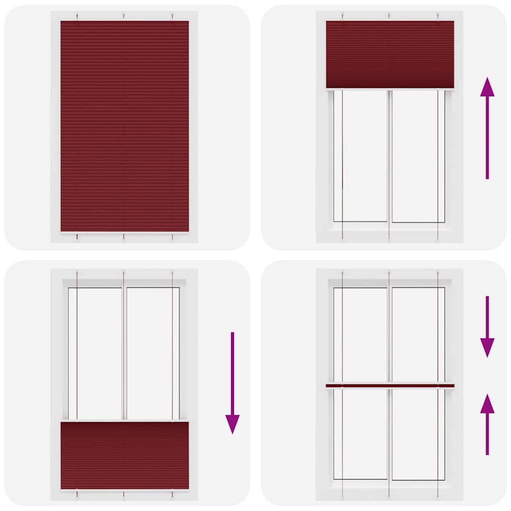 vidaXL Jaluzea plisată Bordeaux Roșu 120x200 cm Lățime țesătură