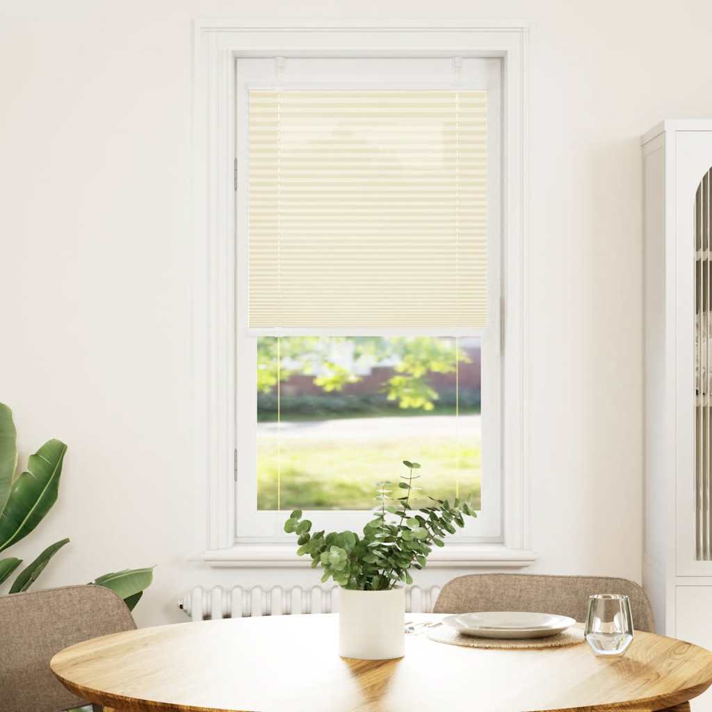 vidaXL Jaluzea plisată Crem 55x100 cm Lățime țesătură 54,4 cm