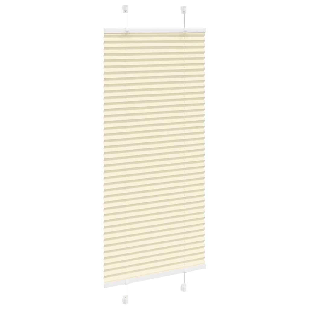 vidaXL Jaluzea plisată Crem 55x100 cm Lățime țesătură 54,4 cm