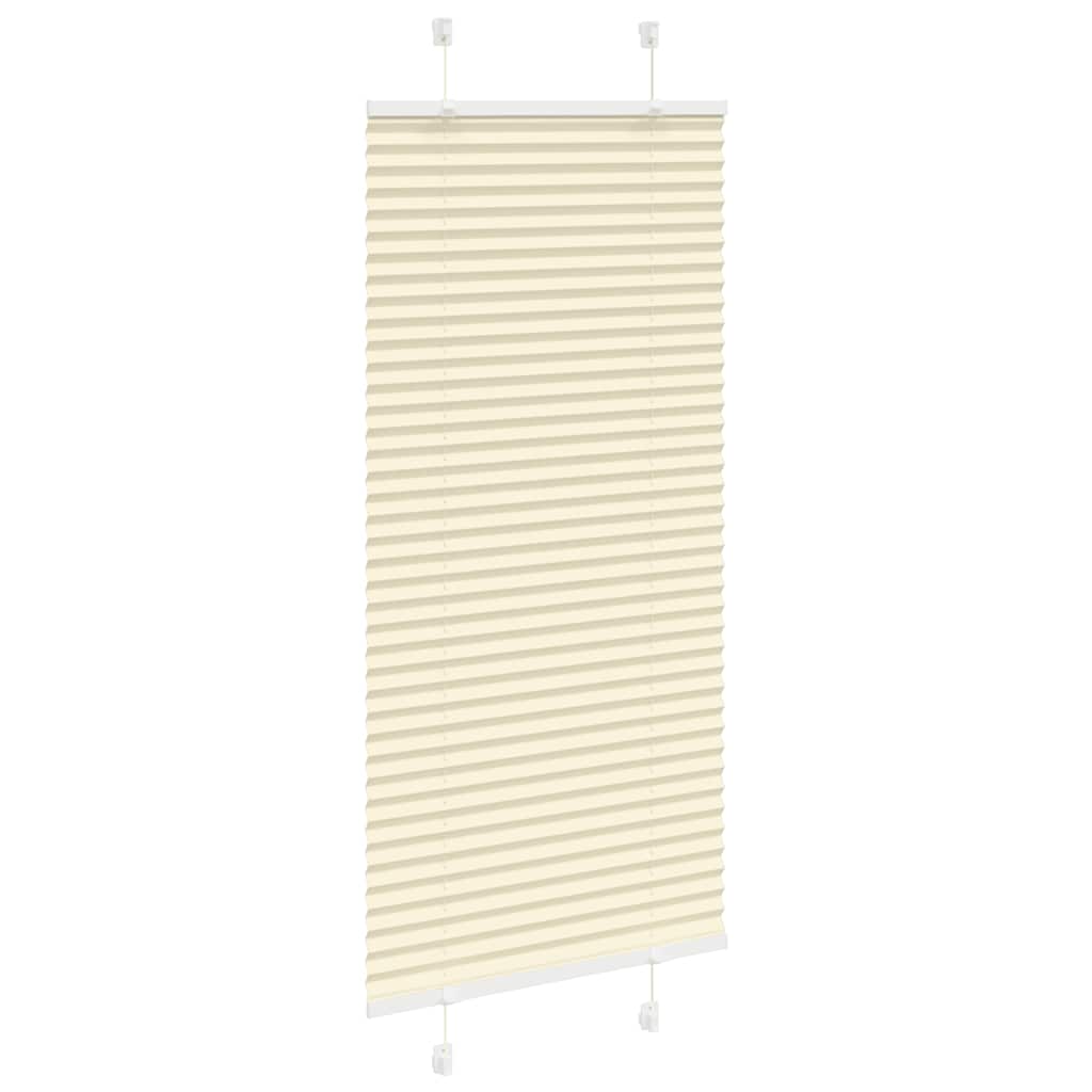 vidaXL Jaluzea plisată Crem 65x100 cm Lățime țesătură 64,4 cm