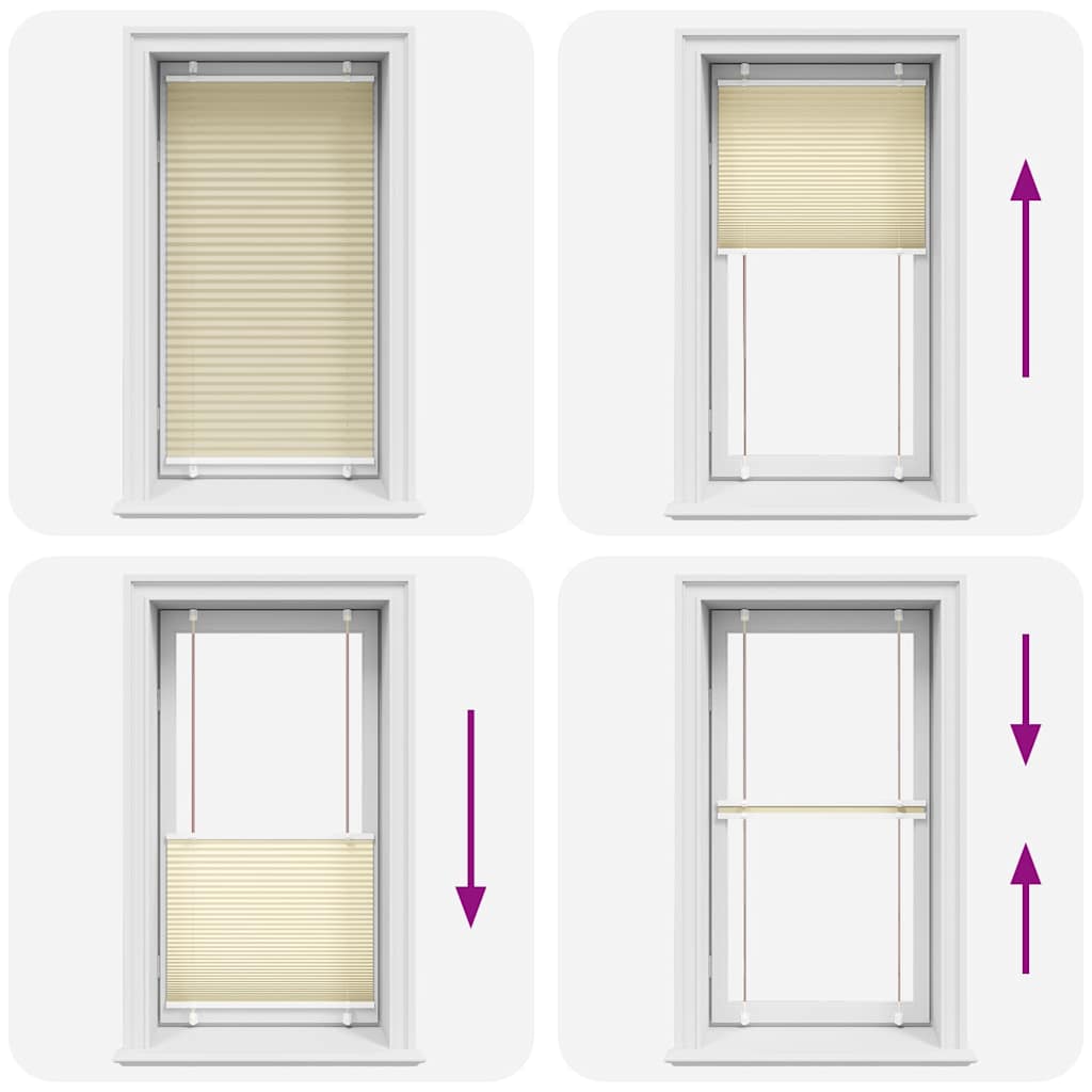 vidaXL Jaluzea plisată Crem 70x100 cm Lățime țesătură 69,4 cm