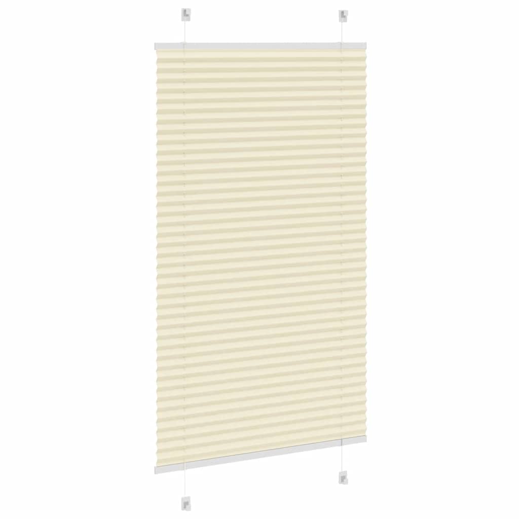 vidaXL Jaluzea plisată Crem 75x100cm Lățime țesătură 74,4 cm