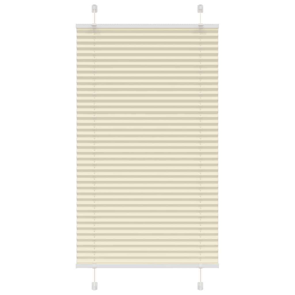 vidaXL Jaluzea plisată Crem 75x100cm Lățime țesătură 74,4 cm