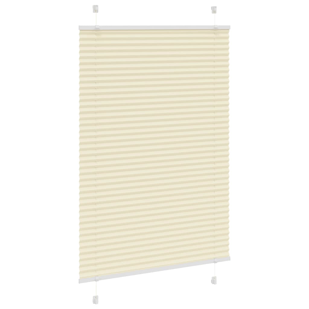 vidaXL Jaluzea plisată Crem 85x100cm Lățime țesătură 84,4 cm
