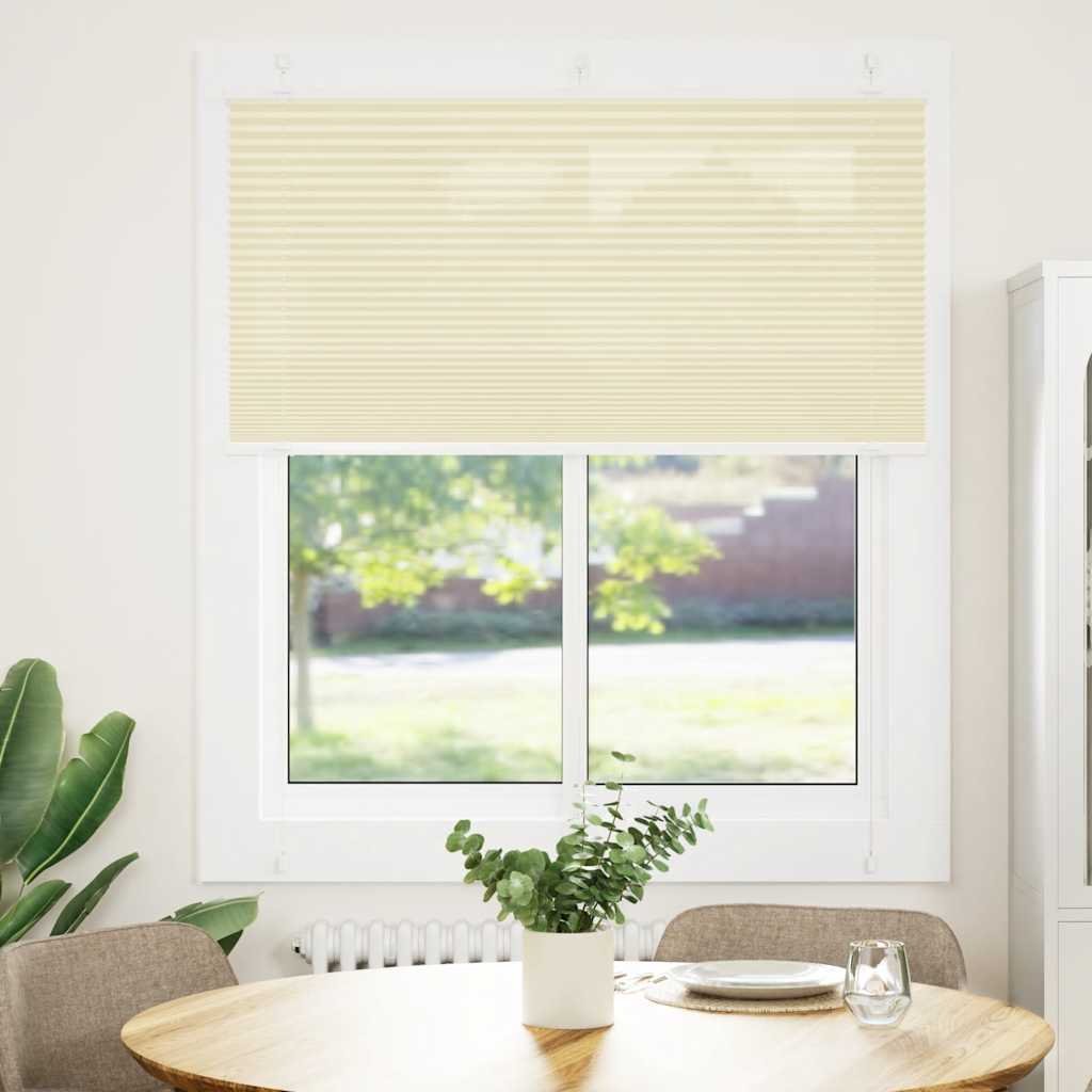vidaXL Jaluzea plisată Crem 120x100 cm Lățime țesătură 119,4 cm