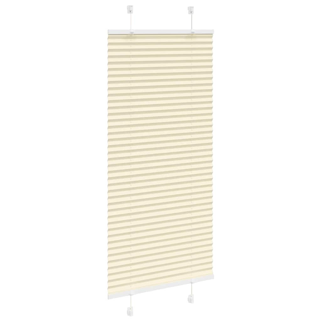 vidaXL Jaluzea plisată Crem 55x150 cm Lățime țesătură 54,4 cm