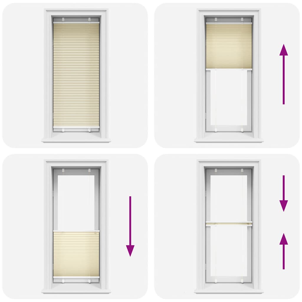 vidaXL Jaluzea plisată Crem 60x150 cm Lățime țesătură 59,4 cm